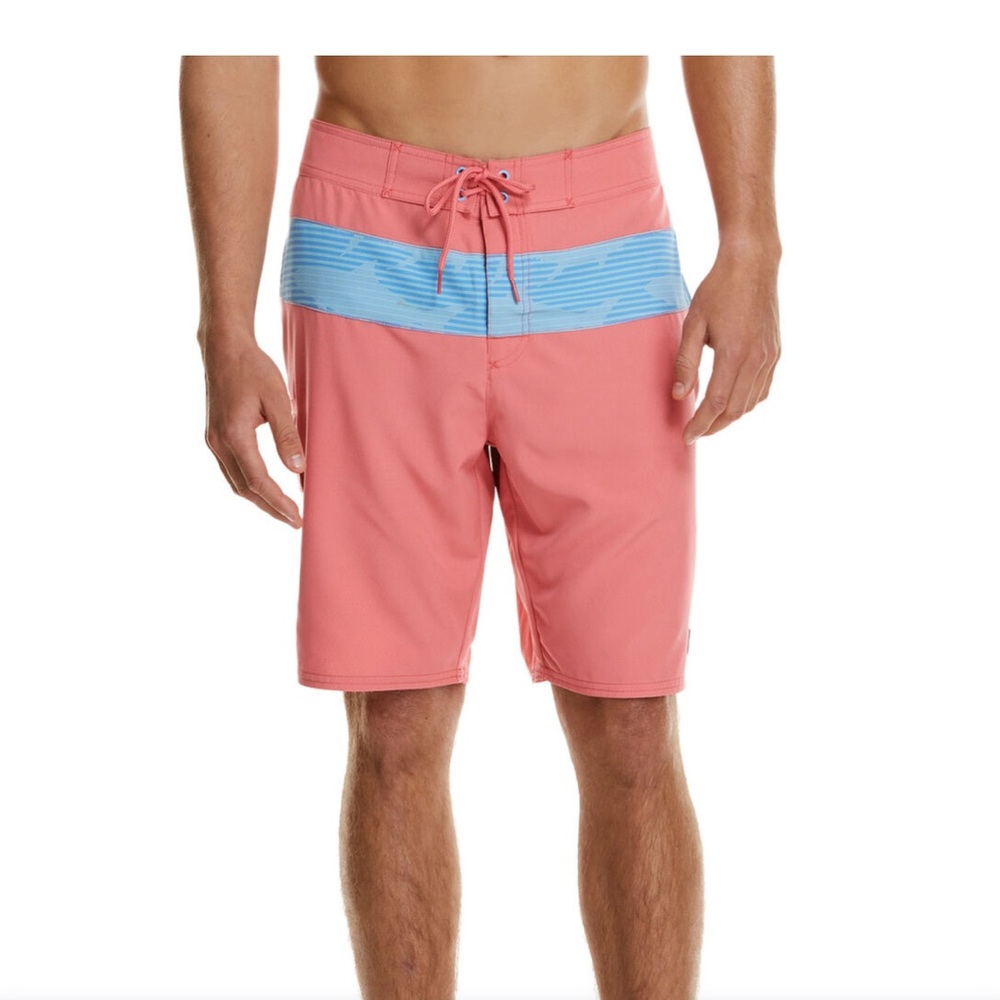 Men’s Vineyard Vines Pink & Blue Swimsuit Board Shorts - Size 33-
